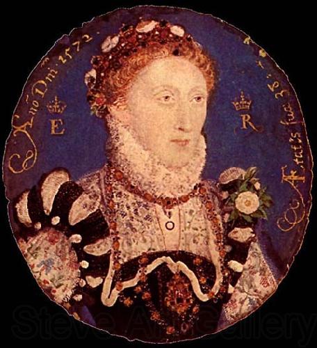Nicholas Hilliard Portrait MIniature of Elizabeth I Spain oil painting art